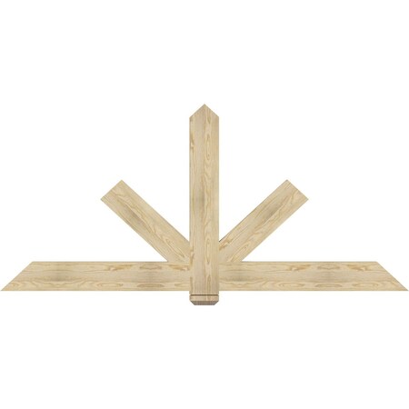Ekena Millwork Kennewick Rough Sawn Timber Gable Bracket, Douglas Fir, 84"W x 38"H x 2"D x 6"F, 11/12 Pitch GBW084X38X0206KEN00RDF